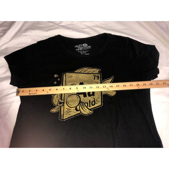 Goldfish Shirt Ladies XL Elemental Chart Gold Black Fitted Tee Short Sleeve - Picture 3 of 5